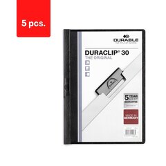 Папка с зажимом DURABLE DURACLIP® 30, А4, 5 шт. цена и информация | Канцелярские товары | kaup24.ee