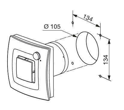 Ventilaator Soler&Palau Silent Dual 100 liikumis- ja niiskusanduriga, 5210640600 цена и информация | Vannitoa ventilaatorid | kaup24.ee