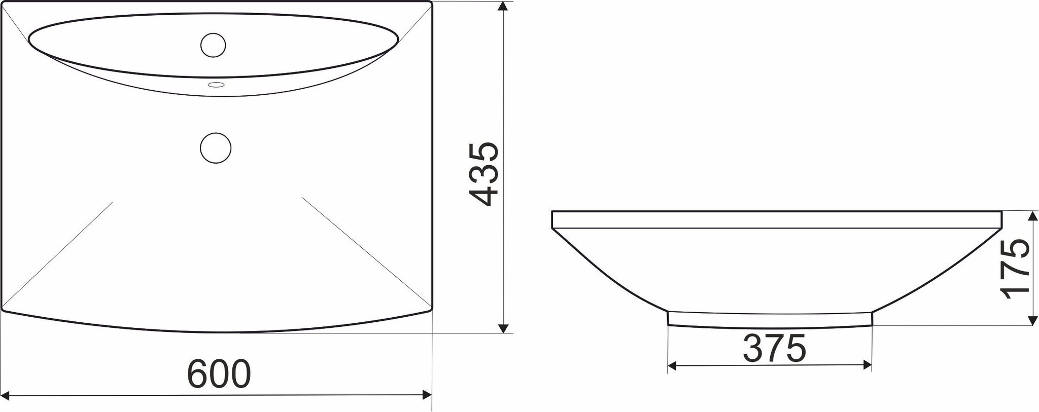 Keraamiline valamu Kerra KR 721 hind ja info | Kraanikausid, valamud | kaup24.ee