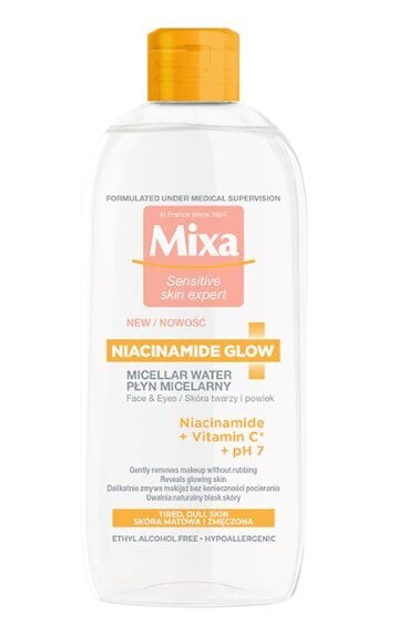 Mitsellaarvesi Mixa Niacinamide Glow, 400 ml цена и информация | Näopuhastusvahendid | kaup24.ee