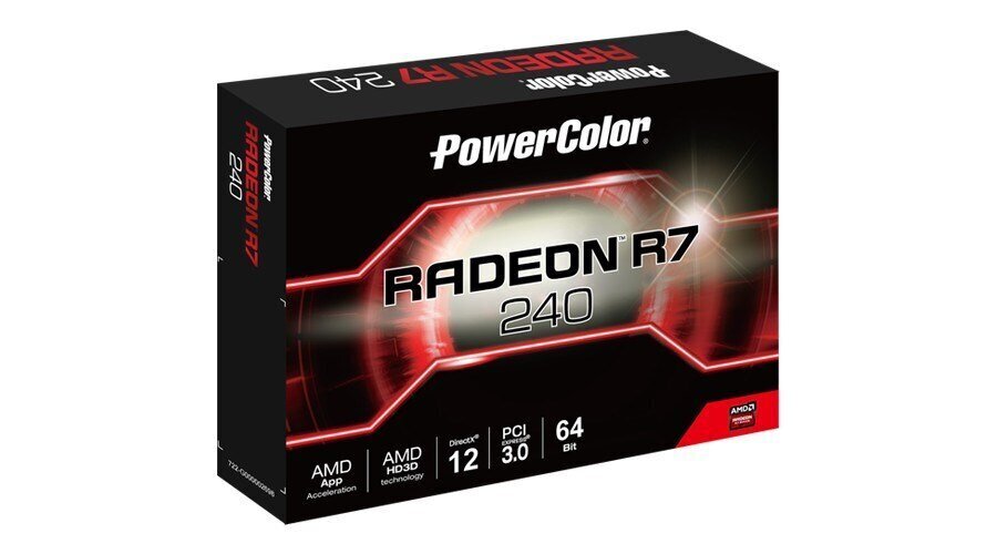 PowerColour AMD Radeon R7 240 2GB 64BIT GDDR5 (AXR7 240 2GBD5-HLEV2) hind ja info | Videokaardid (GPU) | kaup24.ee