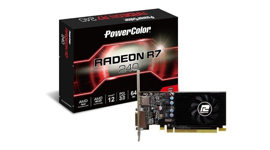 PowerColour AMD Radeon R7 240 2GB 64BIT GDDR5 (AXR7 240 2GBD5-HLEV2) hind ja info | Videokaardid (GPU) | kaup24.ee
