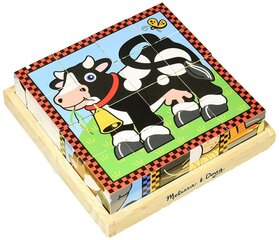 Деревянные кубики Домашние животные Melissa & Doug цена и информация | Игрушки для малышей | kaup24.ee