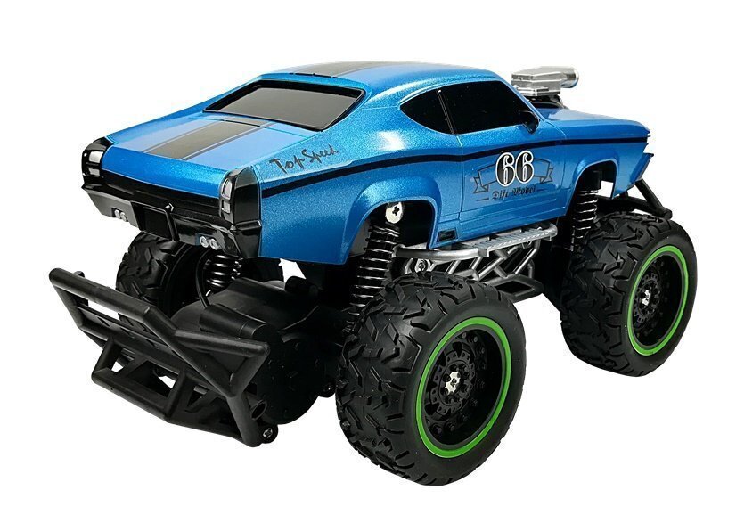 Kaugjuhtimispuldiga auto R/C Blue High Wheels, sinine hind ja info | Poiste mänguasjad | kaup24.ee