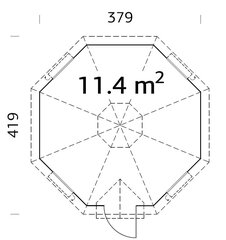 Grillkoda Eva 11,4 m² grilliga ja valkja puidukaitsega цена и информация | Садовые сараи, дровницы | kaup24.ee