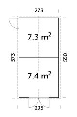 Aiakuur Dan 14,7 m² vaheseinaga ja halli puidukaitsega цена и информация | Садовые сараи, дровницы | kaup24.ee