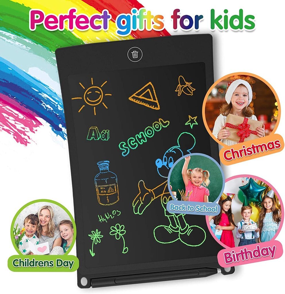 Lastele mõeldud pliiatsiga LCD-kirjutahvel Goapa, must hind ja info | Arendavad mänguasjad | kaup24.ee