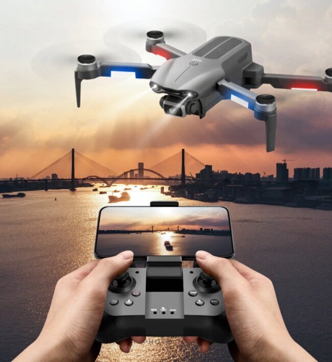 Kaasaegne vaikne droon harjadeta mootorite, elektriajamite, GPS-i, Wi-Fi signaaliga kuni 2000 meetri raadiuses piloteerimiseks hind ja info | Droonid | kaup24.ee