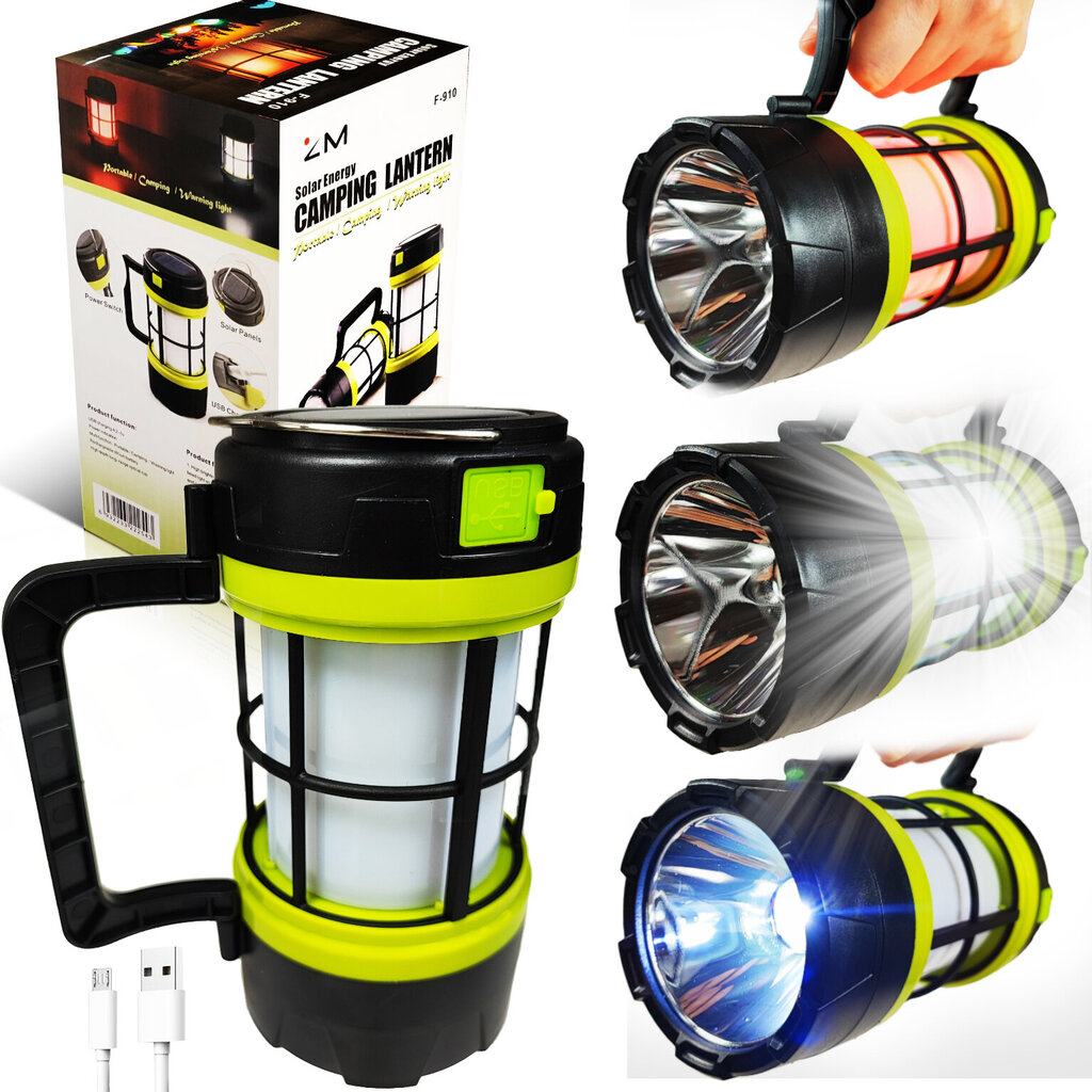 Lamp Torch Powerbank 3in1, Tourist Solar Camping, USB цена и информация | Valgustid ja lambid | kaup24.ee