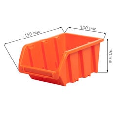Virnastatav plastikust hoiukarp Botle 100x150x70 mm, Oranž hind ja info | Tööriistakastid, tööriistahoidjad | kaup24.ee