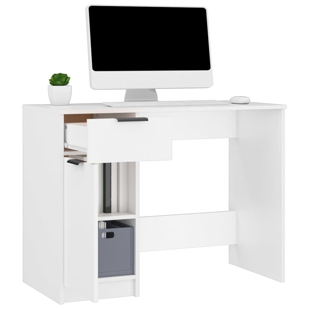 vidaXL kirjutuslaud, valge, 100 x 50 x 75 cm, tehispuit hind ja info | Arvutilauad, kirjutuslauad | kaup24.ee