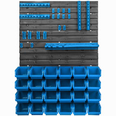 Настенная полка 58 х 78 см, держатели инструментов, синий, 20 шт цена и информация | Ящики для инструментов, держатели | kaup24.ee