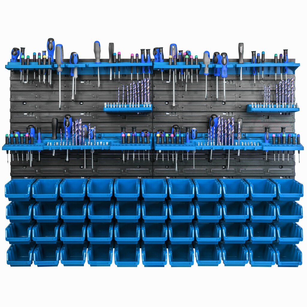 Hoiusüsteemi seinariiul 115x78cm, tööriistahoidikud, 51 tk. Laadimiskasti riiul Laiendatav цена и информация | Tööriistakastid, tööriistahoidjad | kaup24.ee