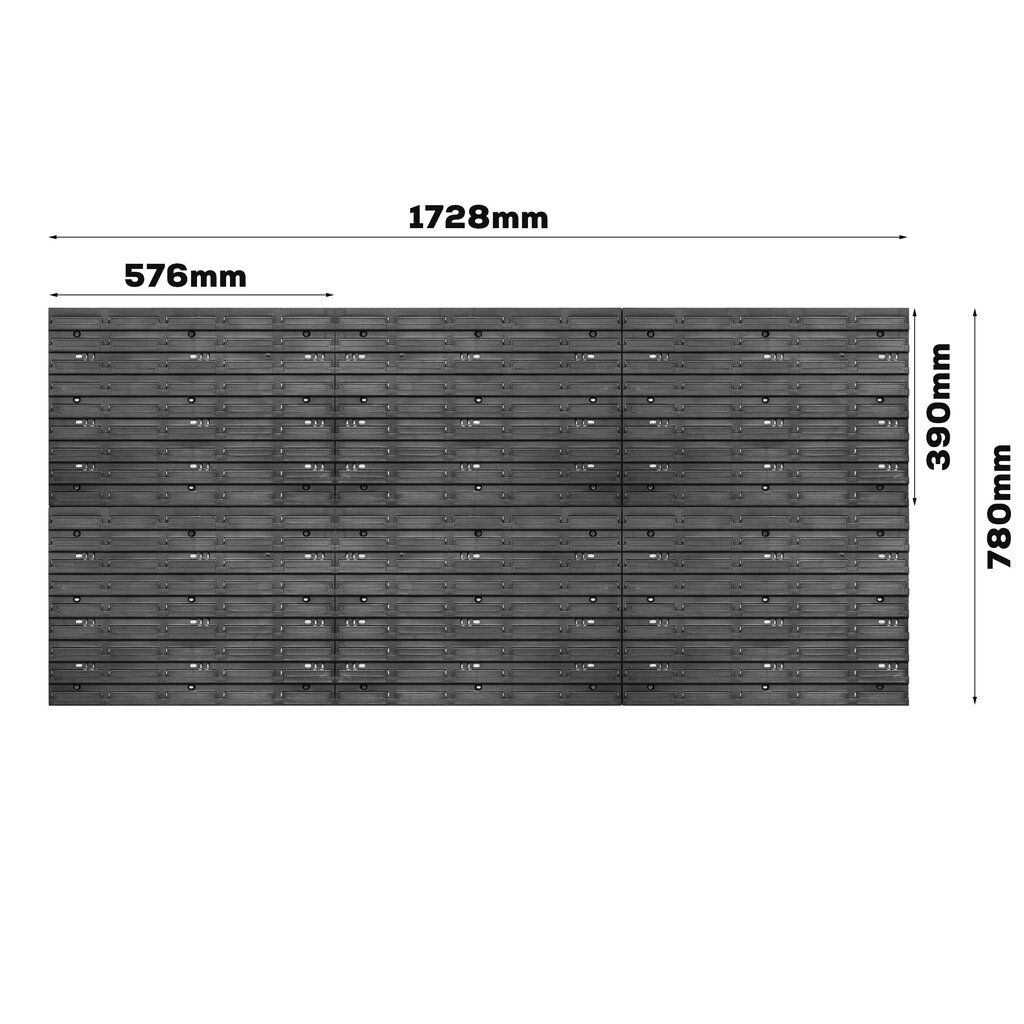 Hoiusüsteemi seinariiul 173x78cm, 63 tk. Laadimiskastid hind ja info | Tööriistakastid, tööriistahoidjad | kaup24.ee