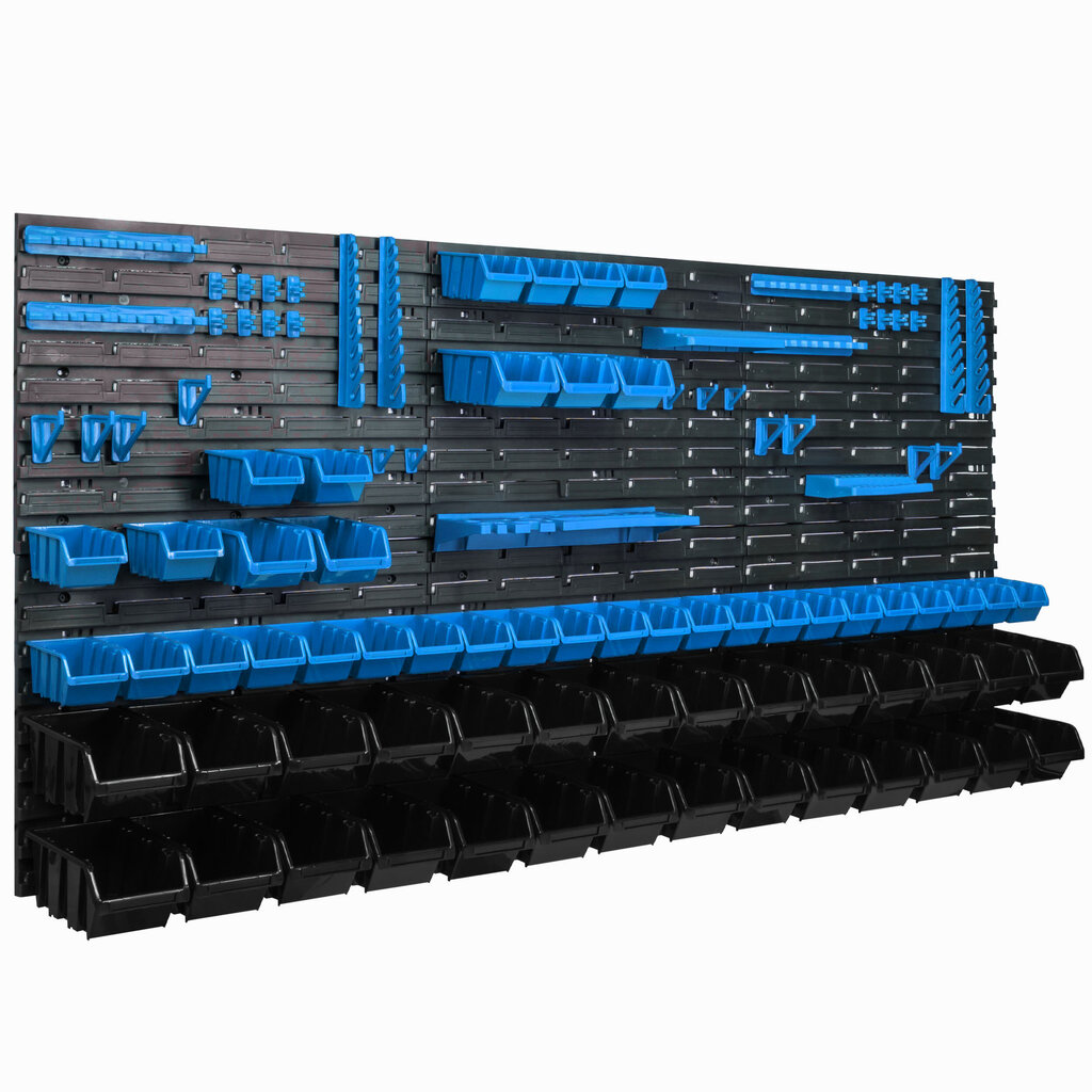 Hoiusüsteemi seinariiul 173x78cm, 63 tk. Laadimiskastid цена и информация | Tööriistakastid, tööriistahoidjad | kaup24.ee