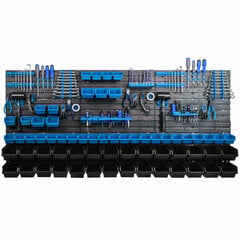 Настенная полка 173 x 78 см, синий, 63 шт цена и информация | Ящики для инструментов, держатели | kaup24.ee