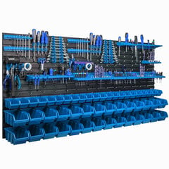 Настенная полка 173 x 78 см, синий, 50 шт цена и информация | Ящики для инструментов, держатели | kaup24.ee