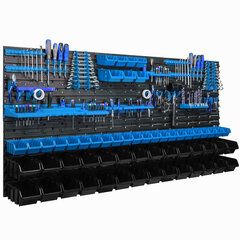 Hoiusüsteemi seinariiul 173x78cm, tööriistahoidikud, 57 tk. töökoja seinariiul hind ja info | Tööriistakastid, tööriistahoidjad | kaup24.ee