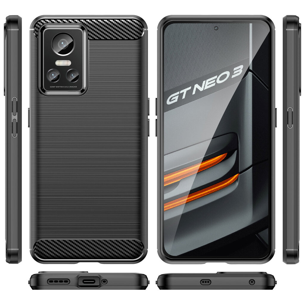 Carbon Case, Realme GT Neo 3, must hind ja info | Telefoni kaaned, ümbrised | kaup24.ee