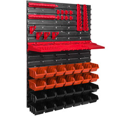 Garaaži riiulid 576 x 780 seinariiulid Hoiukastid 28 kasti oranž/must hind ja info | Tööriistakastid, tööriistahoidjad | kaup24.ee