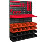 Garaaži riiulid 576 x 780 seinariiulid Hoiukastid 24 kasti oranž/must hind ja info | Tööriistakastid, tööriistahoidjad | kaup24.ee