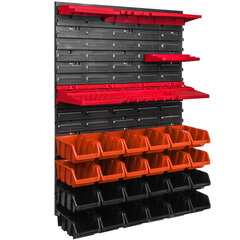 Garaaži riiulid 576 x 780 seinariiulid hoiukastid 24 kasti oranž/must hind ja info | Tööriistakastid, tööriistahoidjad | kaup24.ee
