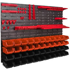 115 x 78 cm riiul väikeste osade jaoks 44 karpi oranž/must hind ja info | Tööriistakastid, tööriistahoidjad | kaup24.ee