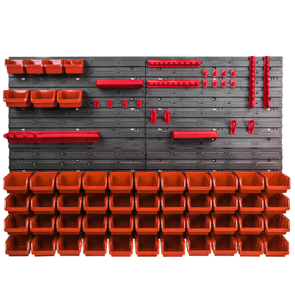 115 x 78 cm riiul väikeste osade jaoks 51 karpi oranž/must hind ja info | Tööriistakastid, tööriistahoidjad | kaup24.ee