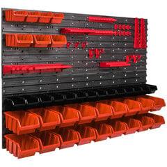 115 x 78 cm riiul väikeste osade jaoks 39 karpi oranž/must hind ja info | Tööriistakastid, tööriistahoidjad | kaup24.ee