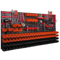 Настенная полка, оранжевый, чёрный, 1728 x 780 мм цена и информация | Ящики для инструментов, держатели | kaup24.ee
