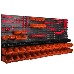 172 x 78 cm XXL süsteemi riiul seinariiul 63 ratast must/oranž hind ja info | Tööriistakastid, tööriistahoidjad | kaup24.ee