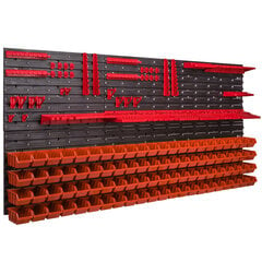 Настенная полка, оранжевый, чёрный, 172 x 78 см цена и информация | Ящики для инструментов, держатели | kaup24.ee
