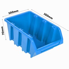 botle 20x Virnastatav plastikust hoiukarp 100x150x70 mm sinine hind ja info | Tööriistakastid, tööriistahoidjad | kaup24.ee