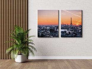Diptühhon Päikeseloojang Pariisis, 140x100 cm, Wolf Kult hind ja info | Seinapildid | kaup24.ee