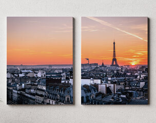Diptühhon Päikeseloojang Pariisis, 140x100 cm, Wolf Kult hind ja info | Seinapildid | kaup24.ee