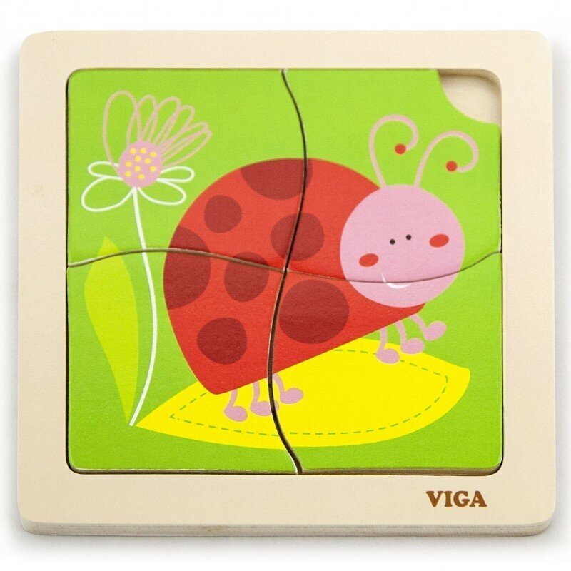 Lihtne pusle puidust Viga Ladybird (3153) 1402 цена и информация | Imikute mänguasjad | kaup24.ee