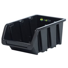 Штабелируемый пластиковый ящик для хранения, 80x115x60 мм, черный цена и информация | Ящики для инструментов, держатели | kaup24.ee