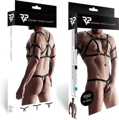 Комплект из двух частей Rubber с двумя ремешками - черный S/M цена и информация | Сексуальное бельё для мужчин | kaup24.ee