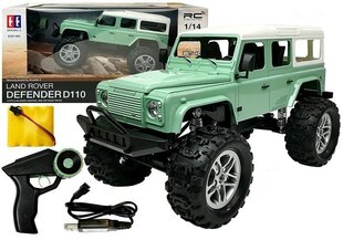 RC-auto Land Rover Defender D110 R/C Green 7,5 km/h 1:14 2,4G, roheline hind ja info | Poiste mänguasjad | kaup24.ee