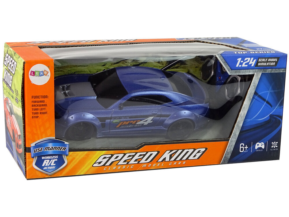 Lean toys sportauto R/C Sinine 1:24 Speed​​​King цена и информация | Poiste mänguasjad | kaup24.ee