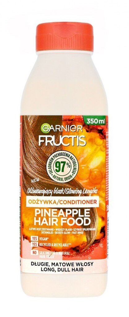 Toitev palsam pikkadele ja tuhmidele juustele, Garnier Fructis Hair Food Pineapple, 350 ml hind ja info | Juuksepalsamid | kaup24.ee