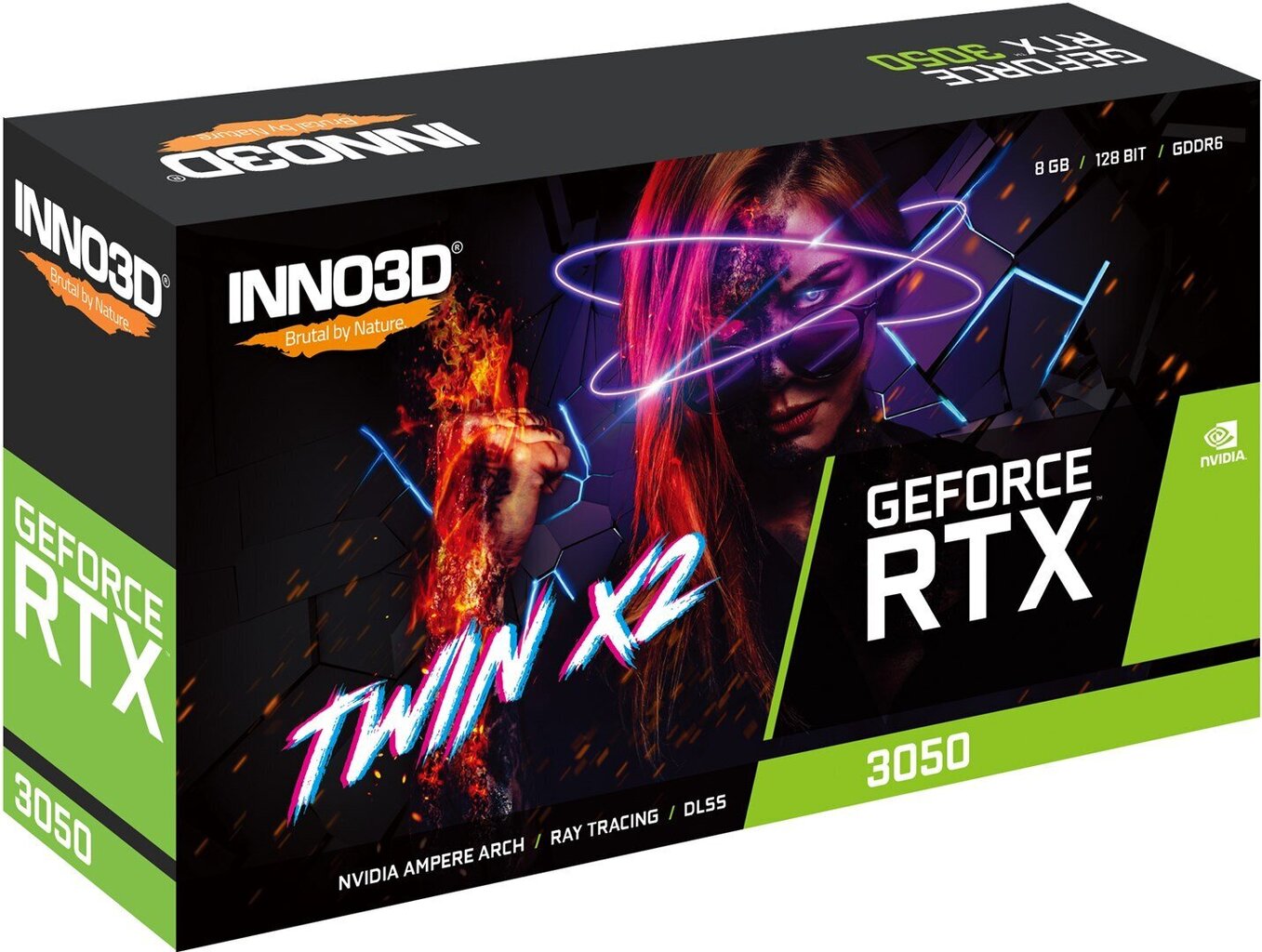 Inno3D GeForce RTX 3050 Twin X2 (N30502-08D6-1190VA42) hind ja info | Videokaardid (GPU) | kaup24.ee
