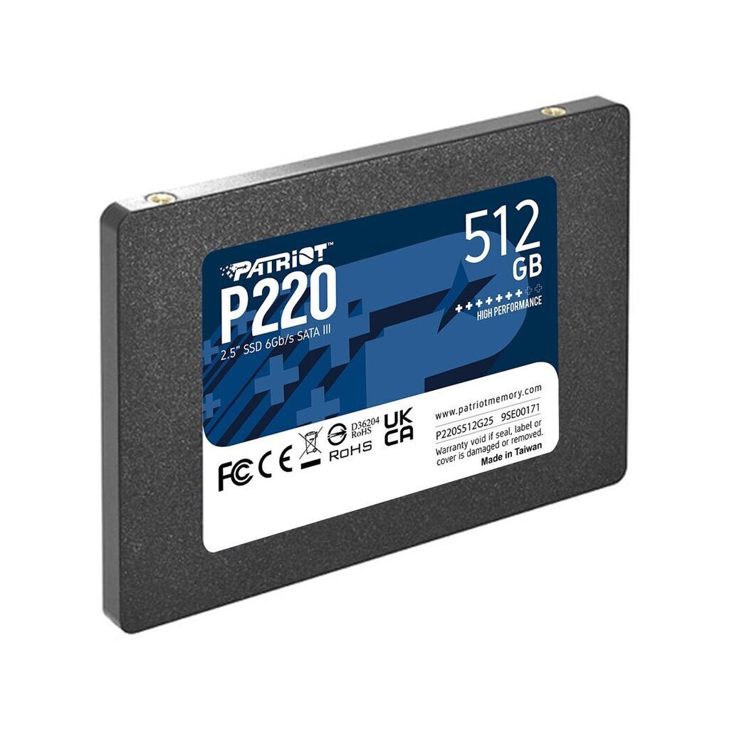 Patriot P220, 512GB (P220S512G25) цена и информация | Sisemised kõvakettad (HDD, SSD, Hybrid) | kaup24.ee