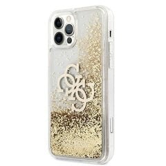 Guess GUHCP12LLG4GGO iPhone 12 Pro Max 6.7 &quot;gold / gold hardcase 4G Big Liquid Glitter hind ja info | Telefoni kaaned, ümbrised | kaup24.ee