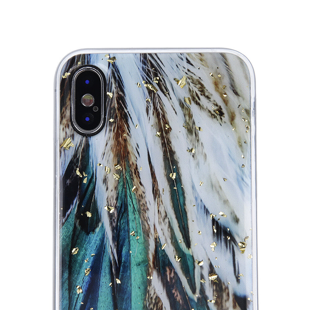 Gold Glam case for iPhone 13 6,1&quot; feathers hind ja info | Telefoni kaaned, ümbrised | kaup24.ee