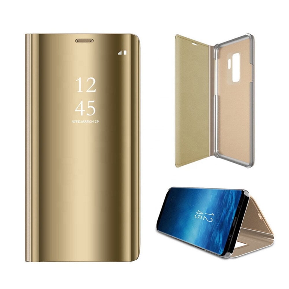 Smart Clear View case for Samsung Galaxy S22 Ultra gold цена и информация | Telefoni kaaned, ümbrised | kaup24.ee