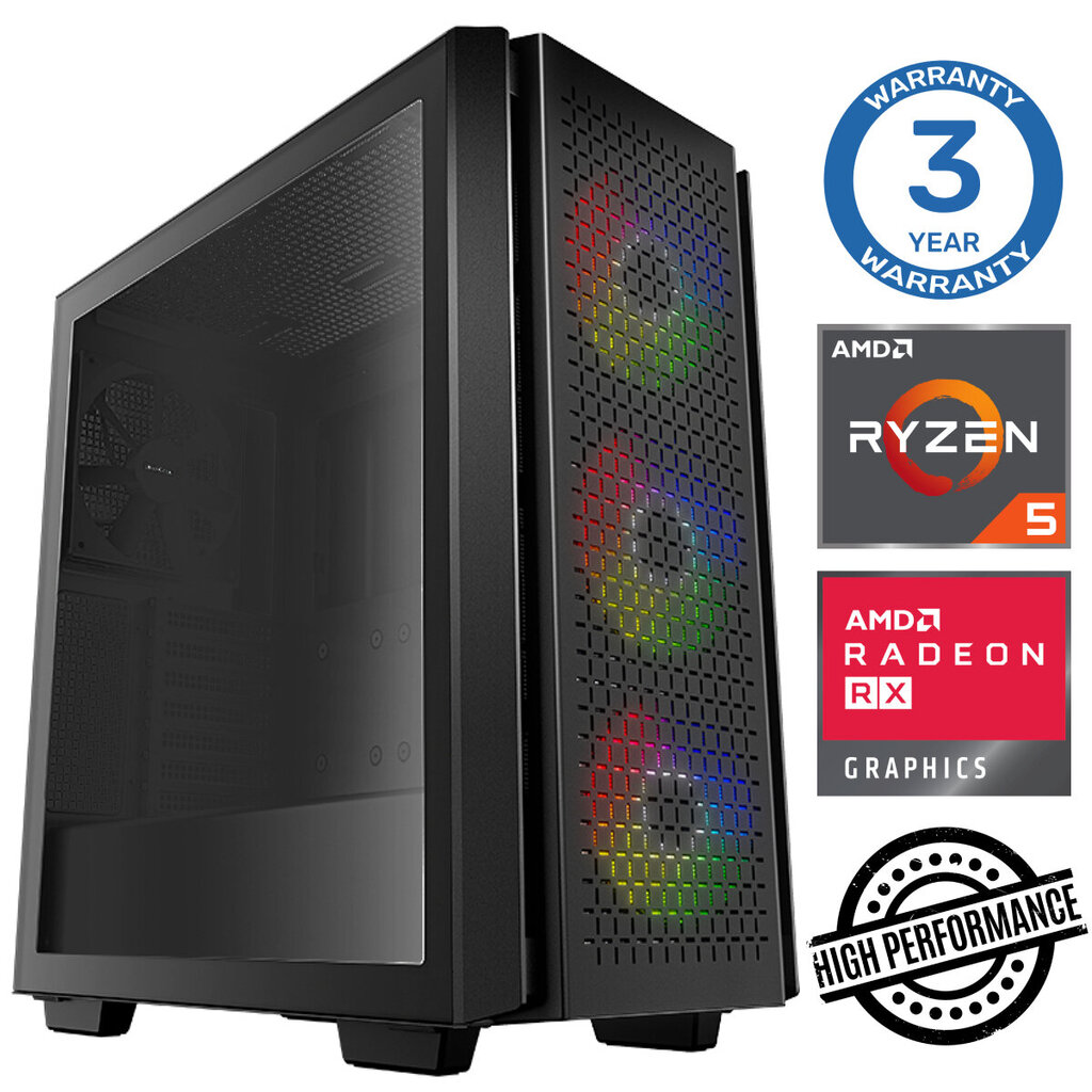 INTOP Ryzen 5 5500 16GB 500SSD M.2 NVME RX580 8GB no-OS hind ja info | Lauaarvutid | kaup24.ee