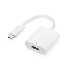 Adapter - C-tüüpi HDMI 4K*2K - metall 0,25 meetrit valge hind ja info | USB jagajad, adapterid | kaup24.ee