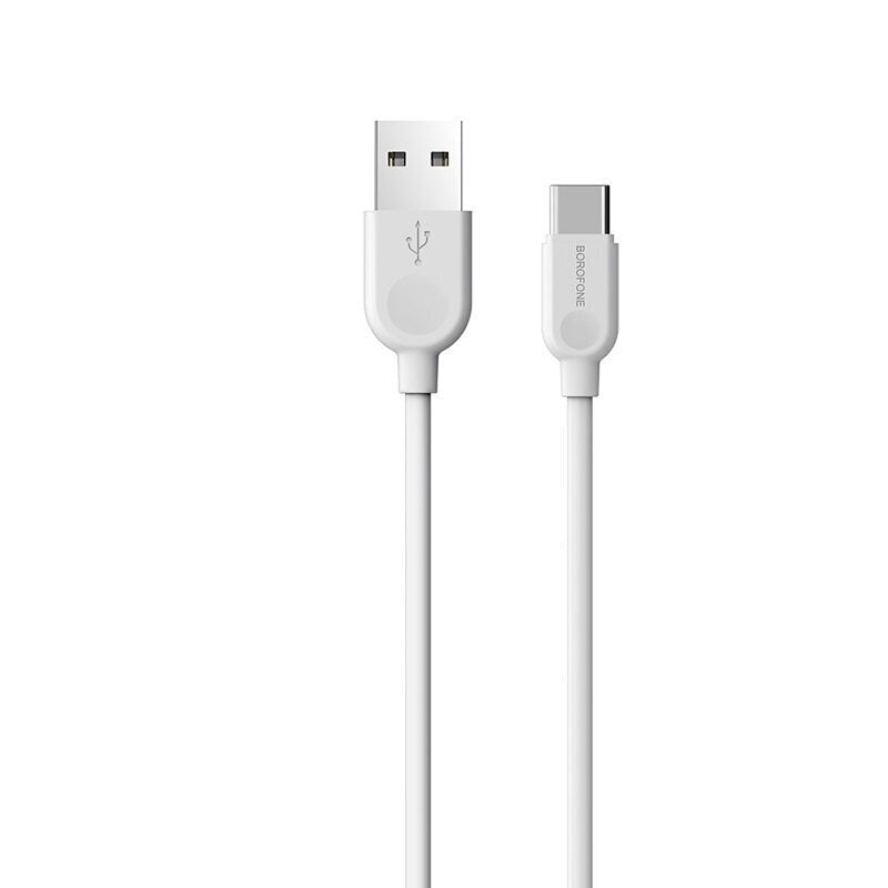 Borofone kaabel BX14 LinkJet - USB tüüp C - 2,4A 2 meetrit valge цена и информация | Mobiiltelefonide kaablid | kaup24.ee