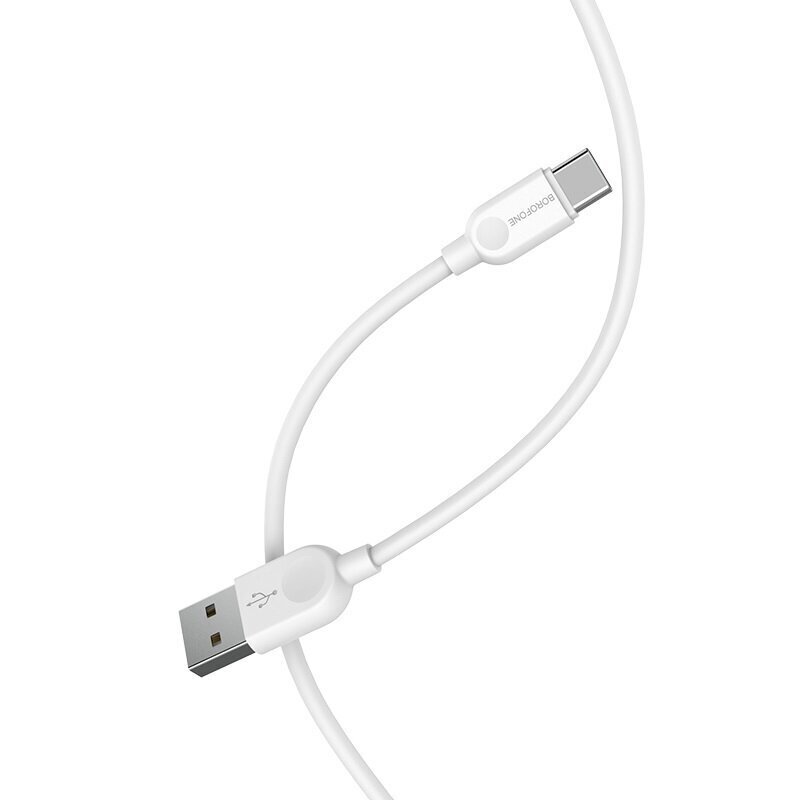 Borofone kaabel BX14 LinkJet - USB tüüp C - 2,4A 2 meetrit valge цена и информация | Mobiiltelefonide kaablid | kaup24.ee
